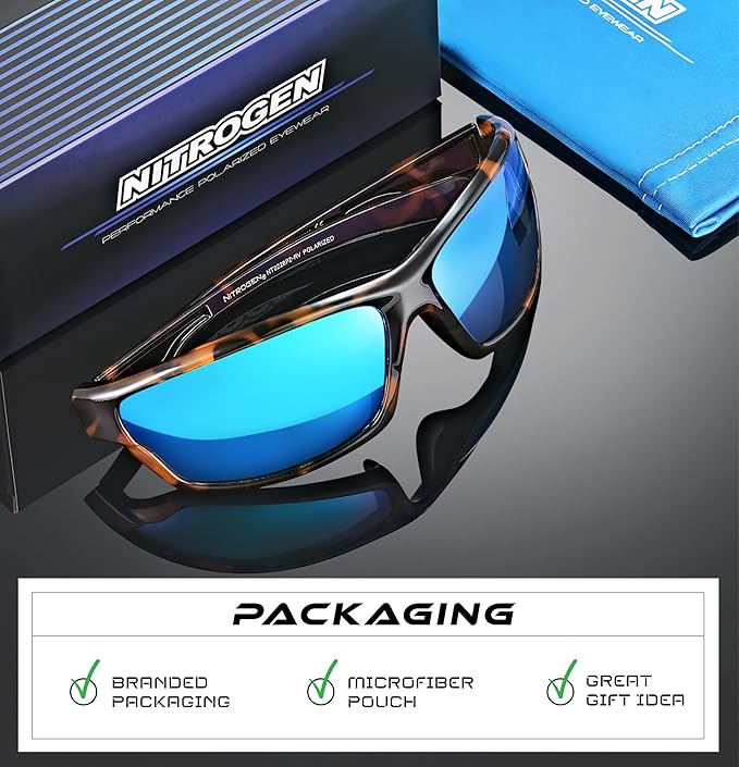 Nitrogen Polarized Wrap Around Sport Sunglasses for Men Women UV400 Driving Fishing Running Sun Glasses