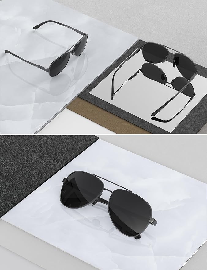 LUENX Aviator Sunglasses for Men Women Polarized - UV400 Protection, Stylish Shades, Driving, Outdoor Activities