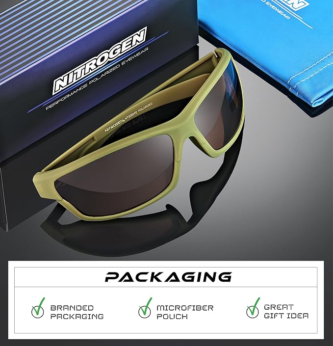 Nitrogen Polarized Wrap Around Sport Sunglasses for Men Women UV400 Driving Fishing Running Sun Glasses