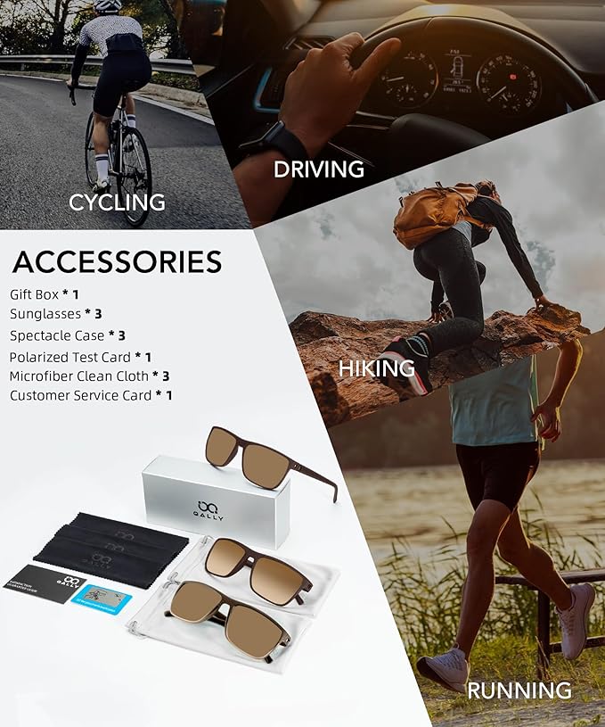 Polarized Sunglasses Men, Mens Sunglasses Polarized UV protection Lightweight Sun Glasses for Driving Fishing Golf