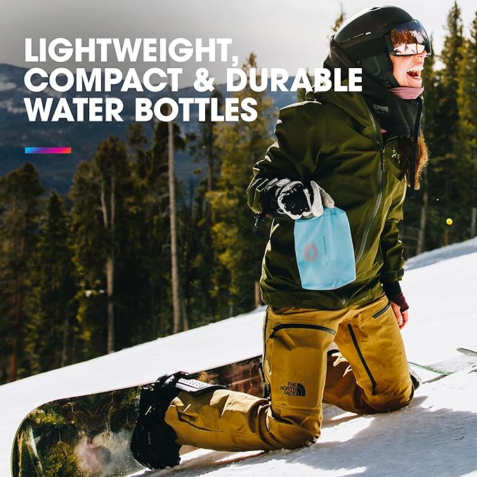 HydraPak Stow Collapsible Water Bottle – 350ml, 500ml, 1L – Ultralight, Leak-Proof, BPA-Free, Filter Compatible Travel & Hiking Flask