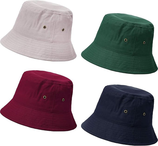 4 Pieces Bucket Hat Sun Packable Travel Beach Fishing Hat for Men Women