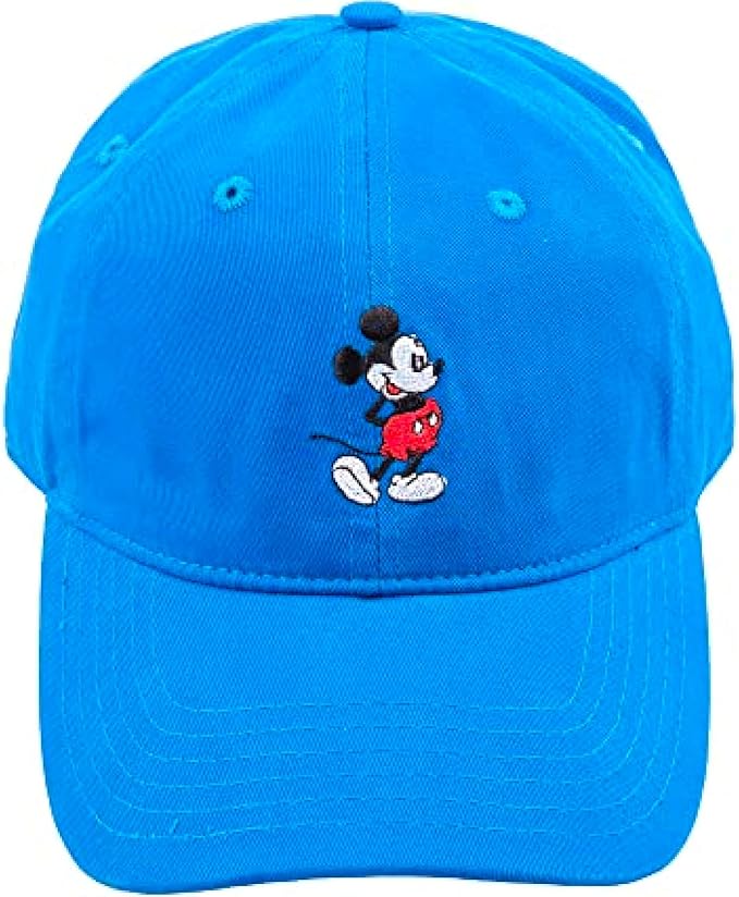 Disney Mickey Mouse Baseball Hat, Washed Twill Cotton Adjustable Dad Cap