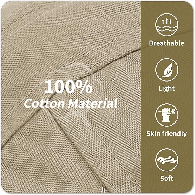 Men's Newsboy Caps 100% Cotton Newsies Flat Hats for Men Adjustable Irish Cabbie Gatsby Hats Ivy Cap for Driving Golf Hunting