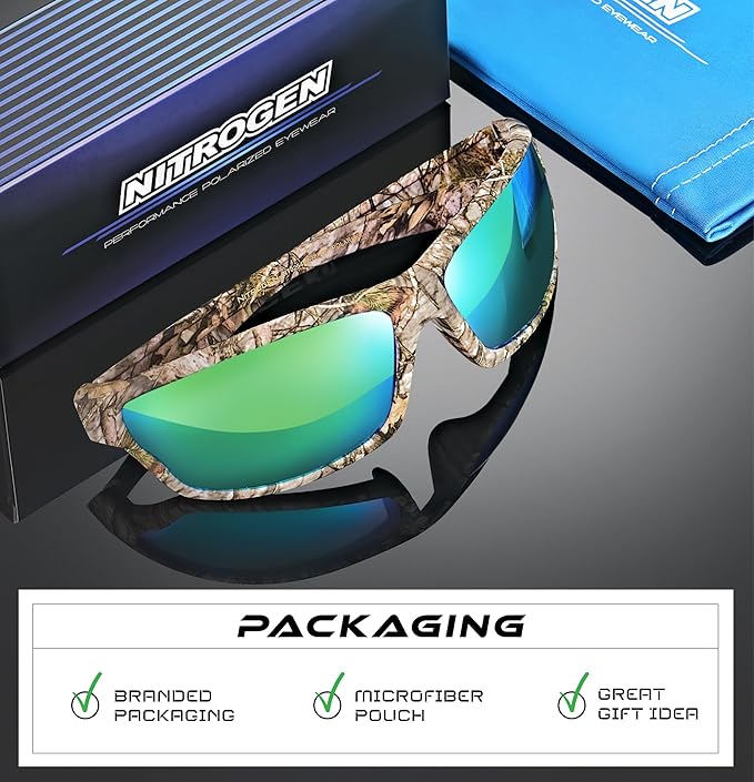 Nitrogen Polarized Wrap Around Sport Sunglasses for Men Women UV400 Driving Fishing Running Sun Glasses