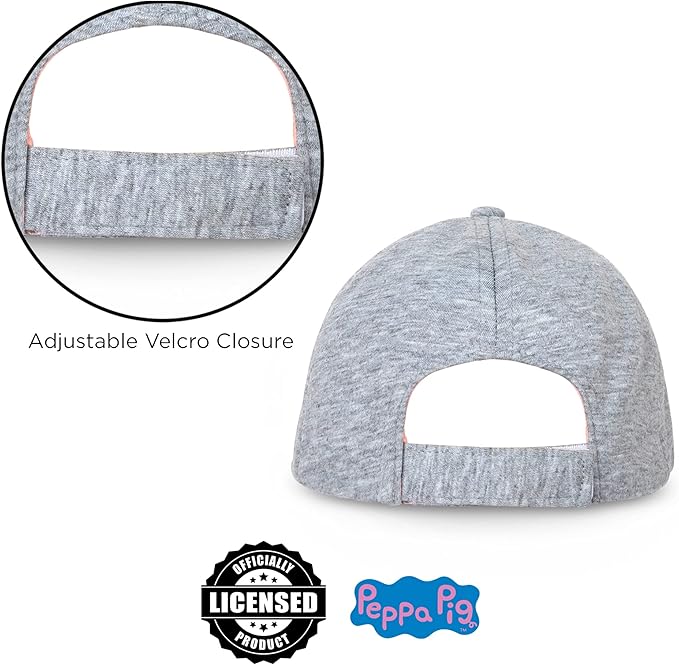 Hasbro Girls' Baseball Cap, Peppa Pig Adjustable Toddler Hat for Ages 2-4