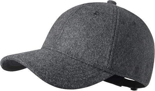 GADIEMKENSD Unstructured Wool Baseball Caps Winter Warm Hat Adjustable