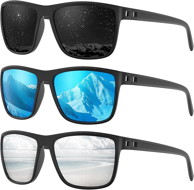 Fanshen Polarized Sports Sunglasses for Men, UV Protection Lightweight Sun Glasses for Driving Fishing Golf Cycling