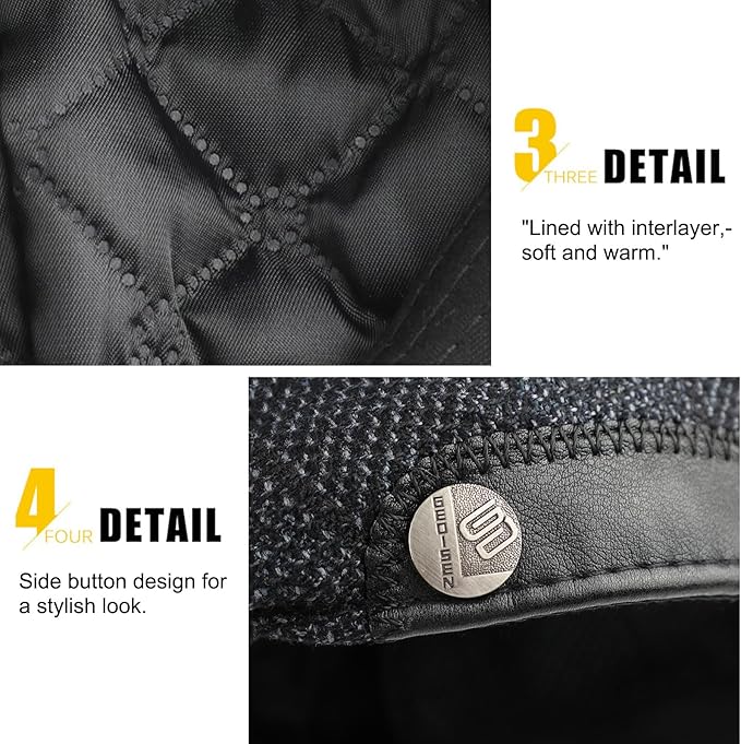 Sumolux Mens Newsboy Hat Flat Cap Gatsby Newsboy Lvy Irish Hats Driving Cabbie Hunting Cap