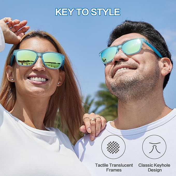 Jefoo Polarized Sports Sunglasses for Women Men Running Retro Trendy Sun Glasses UV400 Protection Tangle Free