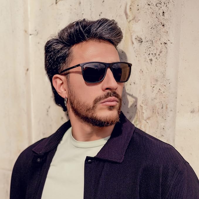 ZENOTTIC Square Polarized Sunglasses for Men Ultralight Carbon Fiber Sun Glasses Driving Fishing Golf Sports UV400 Protection