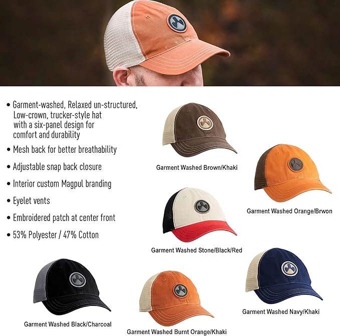 Magpul Trucker Hat Snap Back Baseball Cap, One Size Fits Most