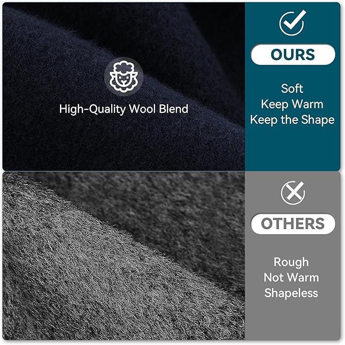 POUDAY Wool Blend Newsboy Cap for Men Irish Cap Newsboy Hat Newsies Cabbie Hat