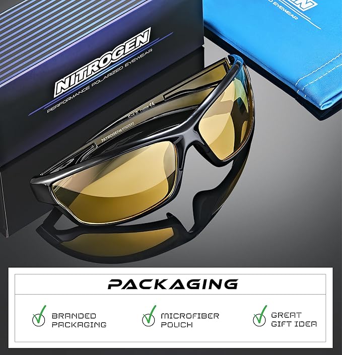 Nitrogen Polarized Wrap Around Sport Sunglasses for Men Women UV400 Driving Fishing Running Sun Glasses