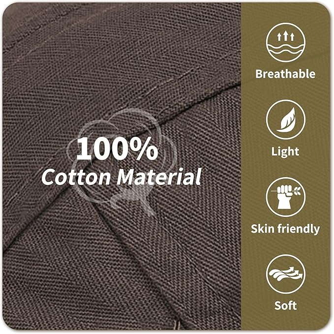 Men's Newsboy Caps 100% Cotton Newsies Flat Hats for Men Adjustable Irish Cabbie Gatsby Hats Ivy Cap for Driving Golf Hunting