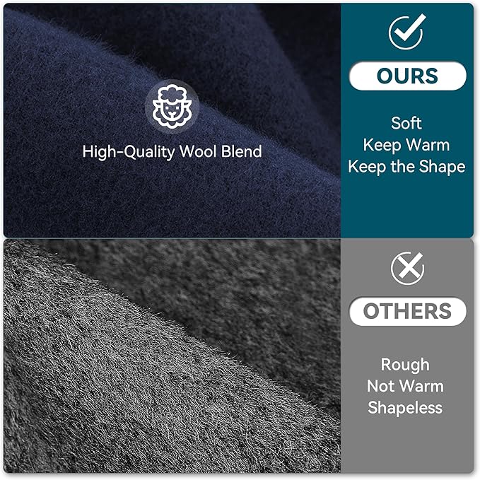 POUDAY Wool Blend Newsboy Cap for Men Irish Cap Newsboy Hat Newsies Cabbie Hat