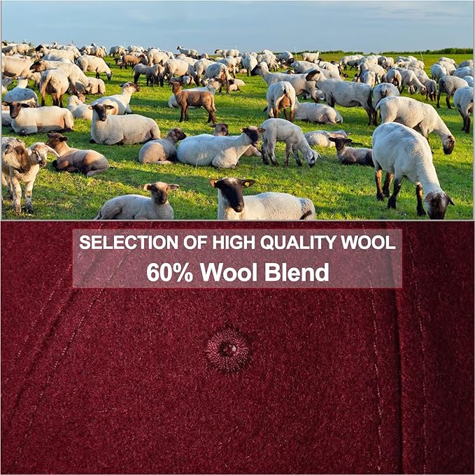 GADIEMKENSD Unstructured Wool Baseball Caps Winter Warm Hat Adjustable