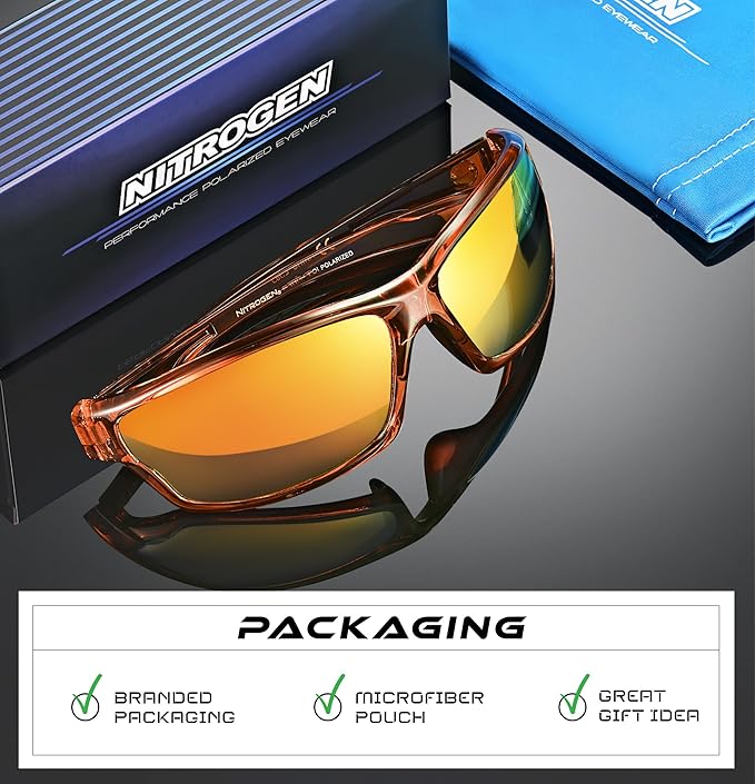 Nitrogen Polarized Wrap Around Sport Sunglasses for Men Women UV400 Driving Fishing Running Sun Glasses