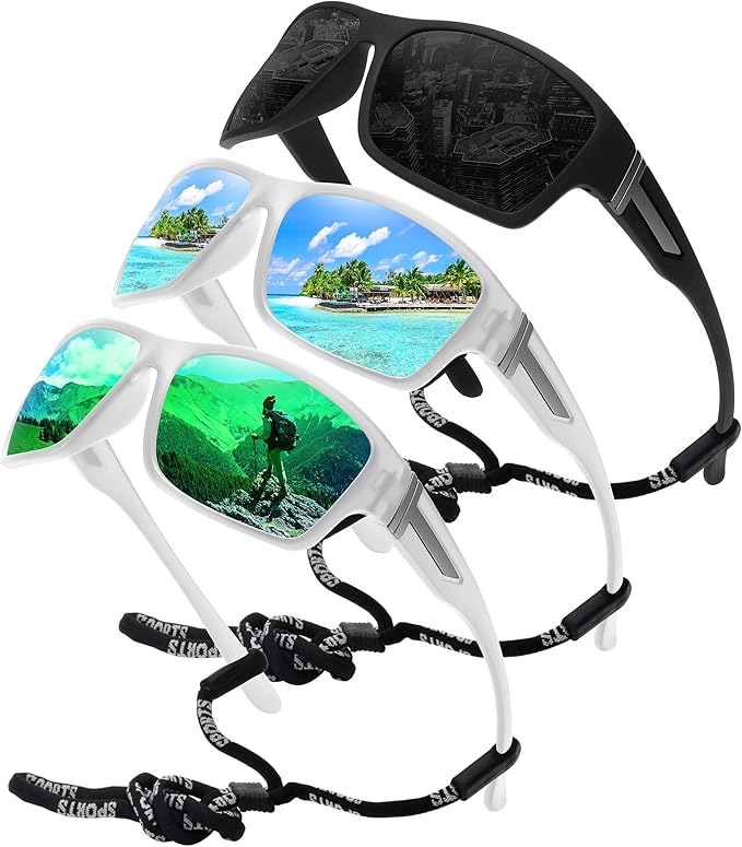 STORYCOAST Polarized Sports Sunglasses for Men Women Unbreakable Frame Cycling Fishing Driving