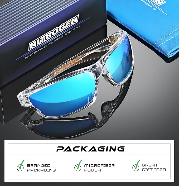 Nitrogen Polarized Wrap Around Sport Sunglasses for Men Women UV400 Driving Fishing Running Sun Glasses