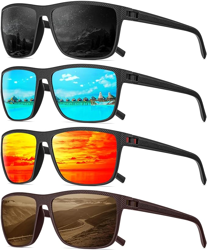 Polarized Sunglasses Men, Mens Sunglasses Polarized UV protection Lightweight Sun Glasses for Driving Fishing Golf