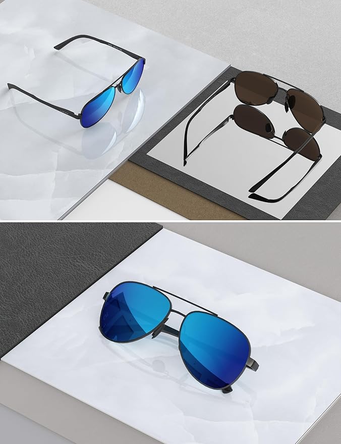 LUENX Aviator Sunglasses for Men Women Polarized - UV400 Protection, Stylish Shades, Driving, Outdoor Activities