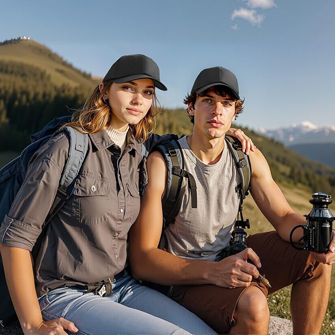 VEVOR Baseball Cap, Plain Baseball Hat with Breathable Pure Cotton Fabric, Adjustable Size, Blank 12 Pack Bulk Caps Ideal for Running, Workouts or Outdoor Activities, 12 Pcs, Black