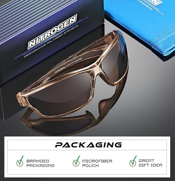Nitrogen Polarized Wrap Around Sport Sunglasses for Men Women UV400 Driving Fishing Running Sun Glasses