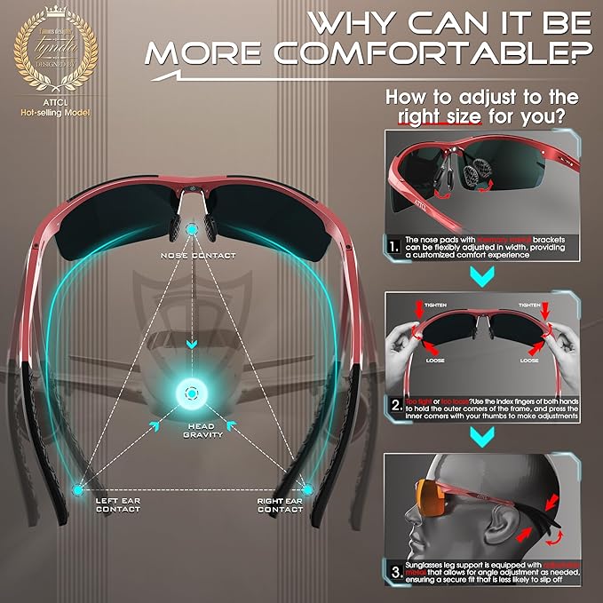 ATTCL Men's Fashion Driving Polarized Sunglasses for Men - Al-Mg metal Ultralight Frame