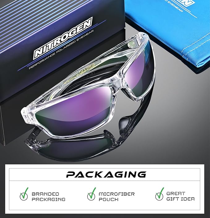 Nitrogen Polarized Wrap Around Sport Sunglasses for Men Women UV400 Driving Fishing Running Sun Glasses