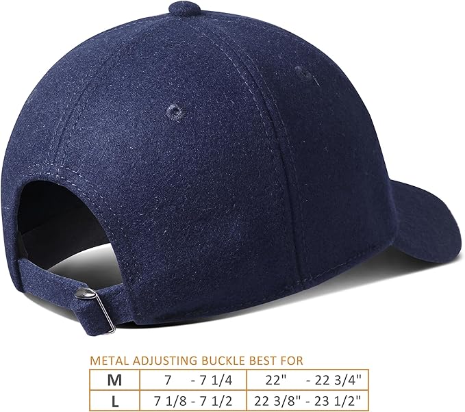 GADIEMKENSD Unstructured Wool Baseball Caps Winter Warm Hat Adjustable