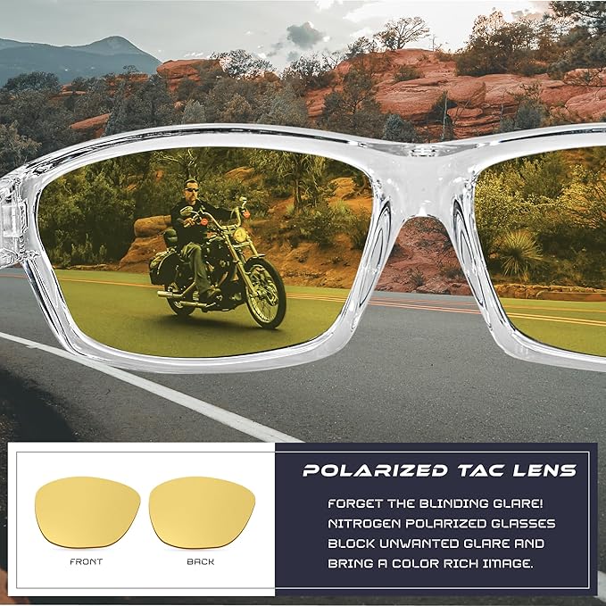 Nitrogen Polarized Wrap Around Sport Sunglasses for Men Women UV400 Driving Fishing Running Sun Glasses