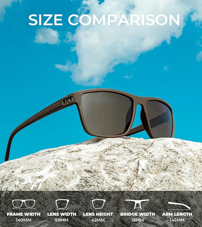 KALIYADI Mens Sun-Glasses Polarized Sunglasses-Men: Classic Sunglasses with Ultraviolet Protection for Driving Fishing Golf