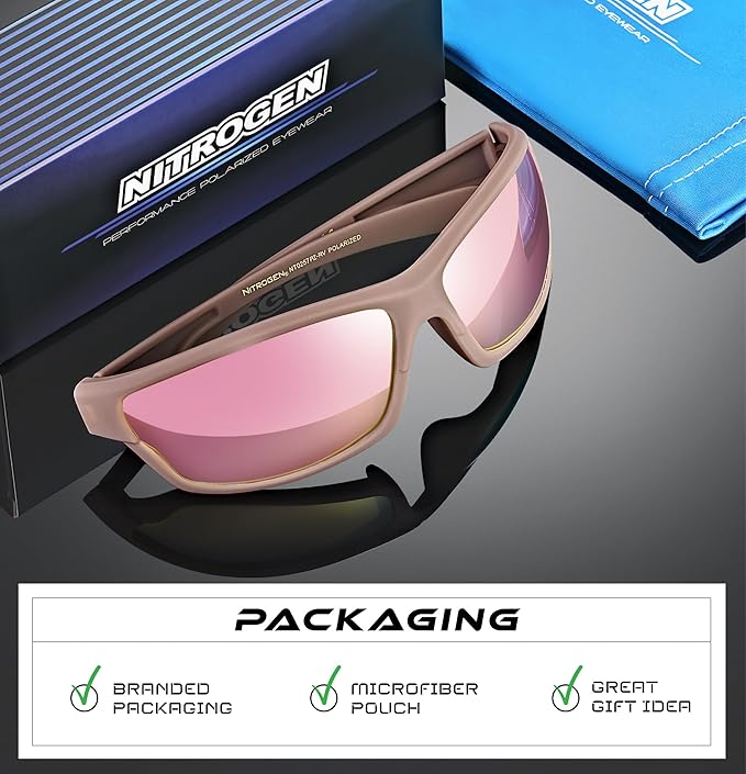 Nitrogen Polarized Wrap Around Sport Sunglasses for Men Women UV400 Driving Fishing Running Sun Glasses