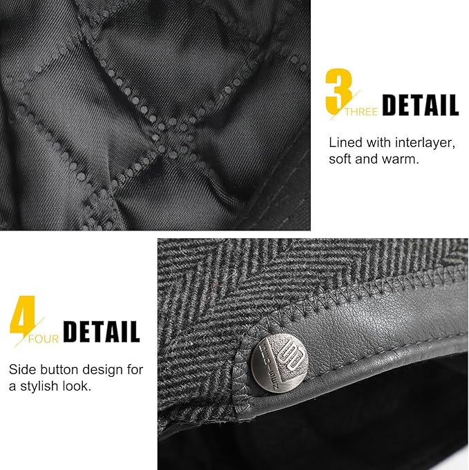 Sumolux Mens Newsboy Hat Flat Cap Gatsby Newsboy Lvy Irish Hats Driving Cabbie Hunting Cap