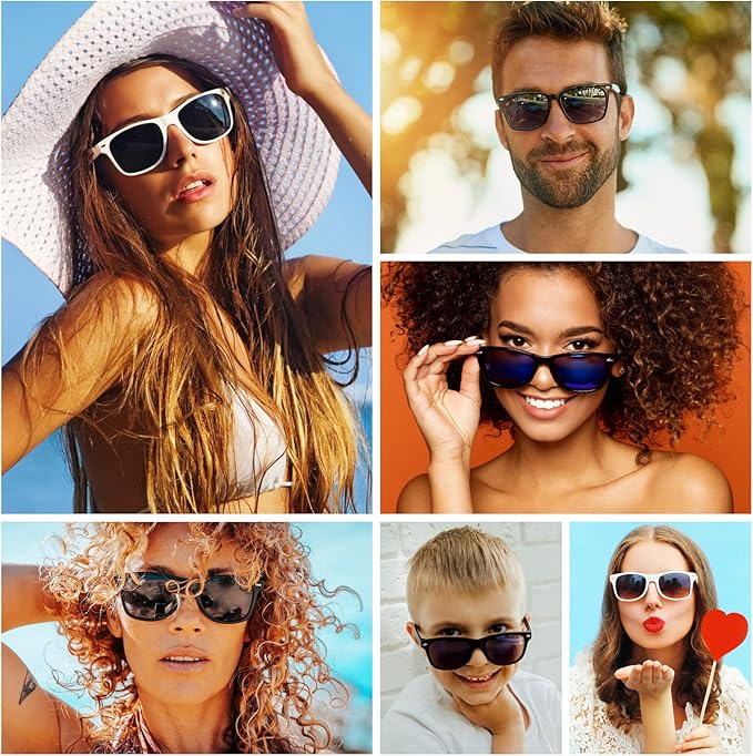 ASTARON Black Sunglasses Bulk, 6/12/24/48 Pack Sunglasses Party Favors for Summer Beach Pool Birthday Wedding Party Supplies