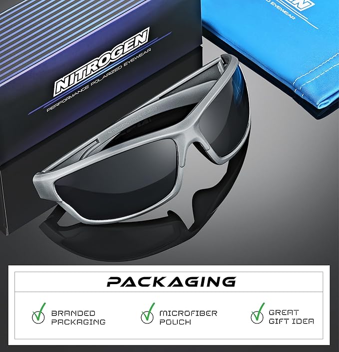 Nitrogen Polarized Wrap Around Sport Sunglasses for Men Women UV400 Driving Fishing Running Sun Glasses