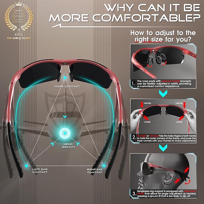 ATTCL Men's Fashion Driving Polarized Sunglasses for Men - Al-Mg metal Ultralight Frame