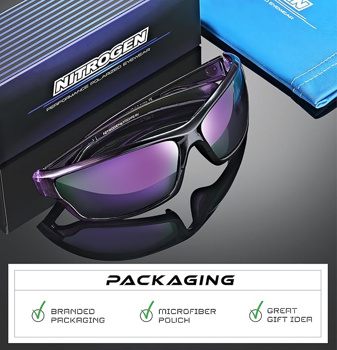 Nitrogen Polarized Wrap Around Sport Sunglasses for Men Women UV400 Driving Fishing Running Sun Glasses