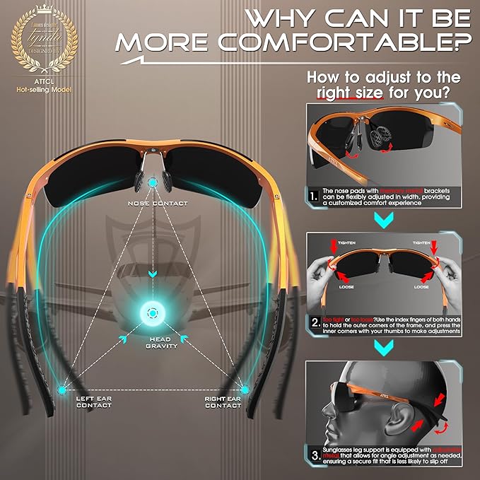 ATTCL Men's Fashion Driving Polarized Sunglasses for Men - Al-Mg metal Ultralight Frame