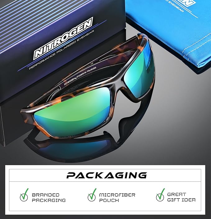 Nitrogen Polarized Wrap Around Sport Sunglasses for Men Women UV400 Driving Fishing Running Sun Glasses