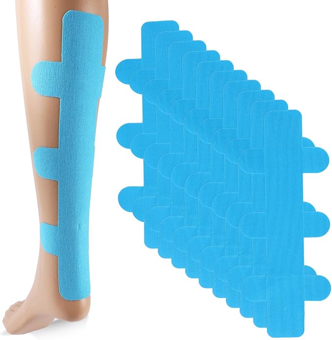 10pcs Precut Tape for Achilles Tendon, Breathable Latex-Free Athletic Tape, Elastic Sports Tape Strips, Patch Provides Stability for Achilles and Muscle Support