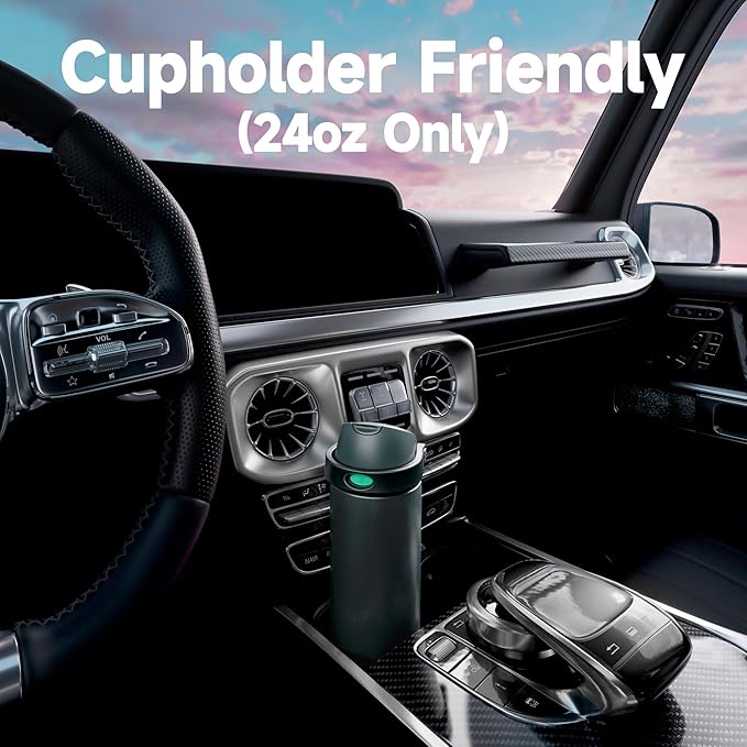 24 oz Insulated Water Bottle for Sports: Meoky Stainless Steel Water Bottle with 2-in-1 Straw and Spout Lid - Leak Proof, Cold for 24 Hours, Fits in Car Cup Holder, BPA-Free for Travel Gym, Foggy Tide