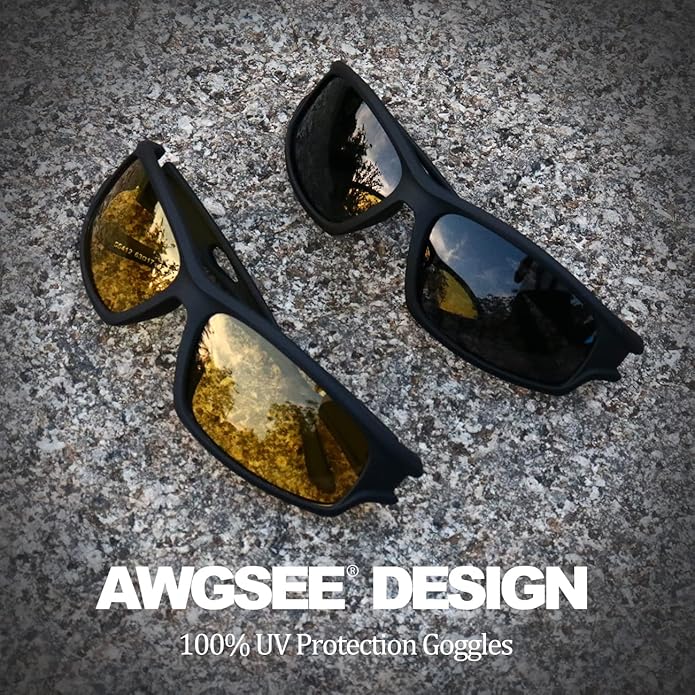 Polarized Sports Sunglasses for Men 100% UV Protection Wrap Around Unbreakable Sun Glasses for Fishing Driving