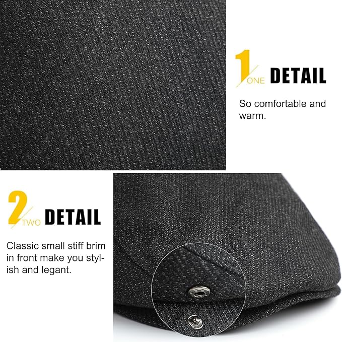 Sumolux Mens Newsboy Hat Flat Cap Gatsby Newsboy Lvy Irish Hats Driving Cabbie Hunting Cap