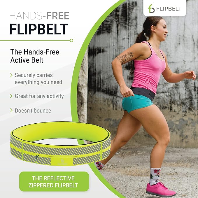 FlipBelt Zipper Running Belt, Waist Pack for Fitness and Running, US Company