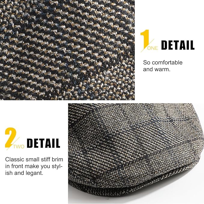 Sumolux Mens Newsboy Hat Flat Cap Gatsby Newsboy Lvy Irish Hats Driving Cabbie Hunting Cap