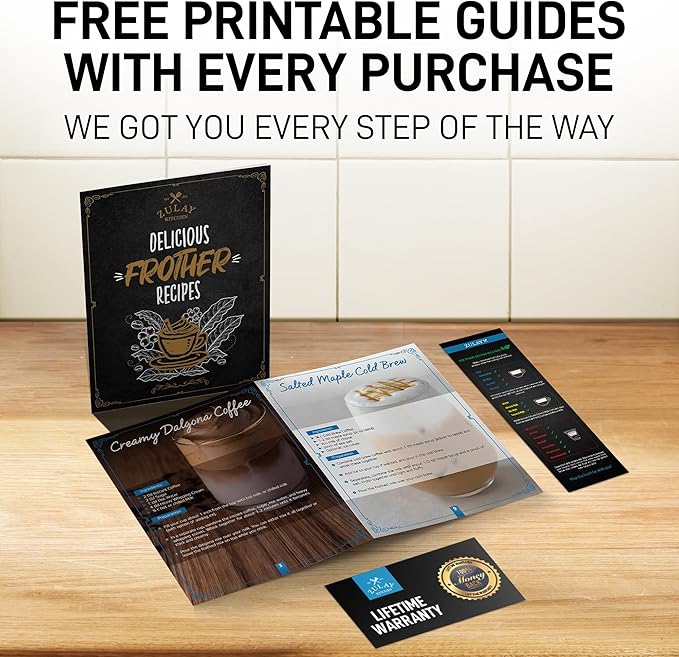 Zulay Powerful Milk Frother Handheld Foam Maker for Lattes - Whisk Drink Mixer for Coffee, Mini Foamer for Cappuccino, Frappe, Matcha, Hot Chocolate by Milk Boss (Caribbean Aqua)