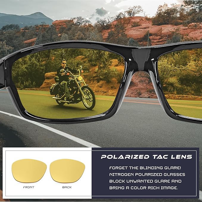 Nitrogen Polarized Wrap Around Sport Sunglasses for Men Women UV400 Driving Fishing Running Sun Glasses