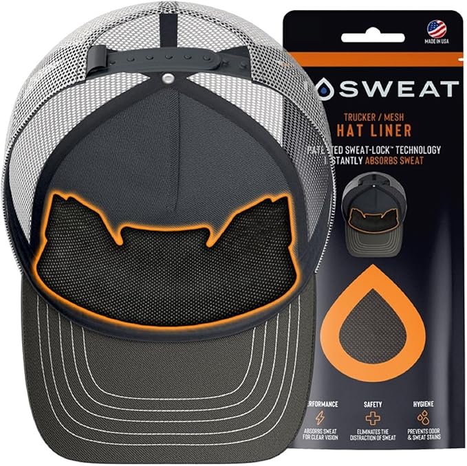 Trucker Hat Sweat Liner & Mesh Hat Sweat Guard Bands | Prevents Odor & Stains | Made in The USA - 3 | 6 | 12 | 25 Pack